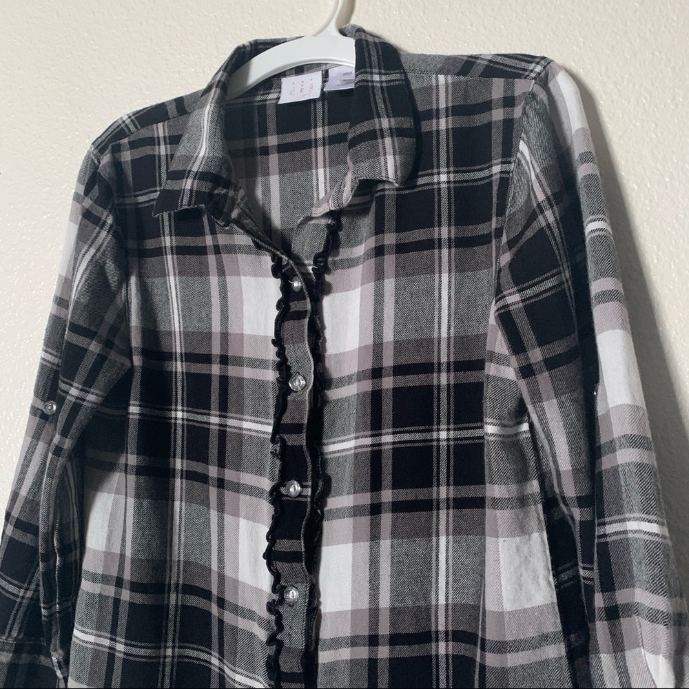 CRB (Size XL) Black/White Plaid Button Down Shirt